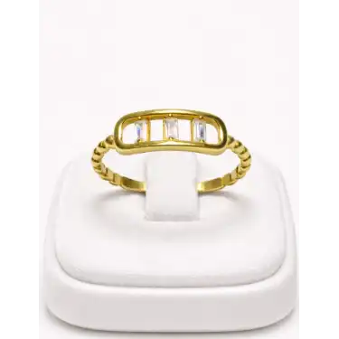 22 Ayar Altın Yüzük Üçlü Baget Model 1.77GR YZK7238