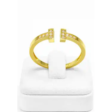 22 Ayar Altın Yüzük Taşlı T Modeli 2.36 GR YZK6341