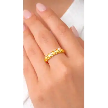 22 Ayar Altın Yüzük Taşlı Piramit Model 3.66 GR YZK3980