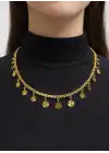 14 Ayar Altın Pullu Kolye