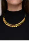 14 Ayar Altın Pullu Akıtma Kolye