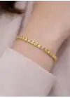 14 Ayar Altın Pullu Künye Bileklik