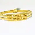 14 Ayar Altın 3 Sıralı Dorikalı Kaburga Kelepçe Bilezik 9.70 GR