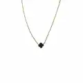 14 Ayar Siyah Yonca Minimal Kolye