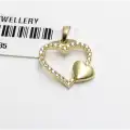 14 Ayar Taşlı Kalp Model Kolye Ucu