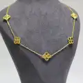 14 Ayar Altın 5li Dorikalı Yonca Modeli Kolye