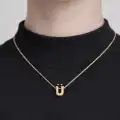 14 Ayar Altın Ü Harfi Kolye Zinciriyle Beraber