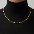 14 Ayar Altın Toplu İtalyan Badem Modeli Kolye