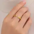 22 Ayar Altın Yüzük Taşlı T Modeli 2.36 GR YZK6341