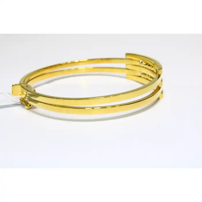 14 Ayar Altın 3 Sıralı Dorikalı Kaburga Kelepçe Bilezik 9.72 GR