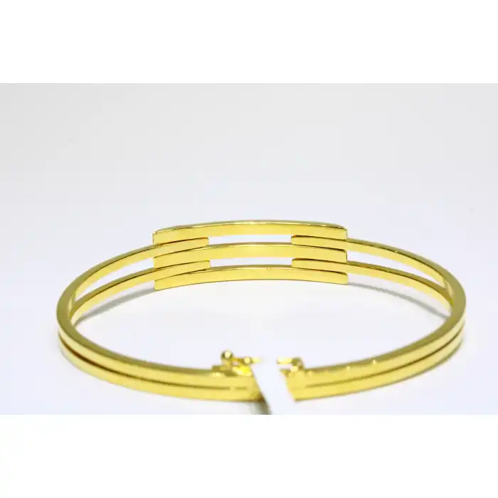 14 Ayar Altın 3 Sıralı Kaburga Kelepçe Bilezik 11.09 GR