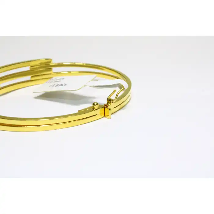 14 Ayar Altın 3 Sıralı Kaburga Kelepçe Bilezik 11.09 GR