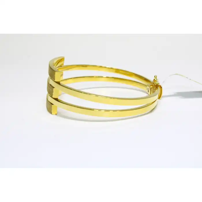 14 Ayar Altın 3 Sıralı Kaburga Kelepçe Bilezik 11.37 GR