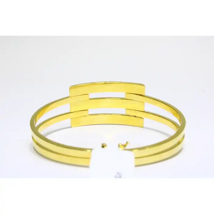 14 Ayar Altın 3 Sıralı Kaburga Kelepçe Bilezik 11.37 GR