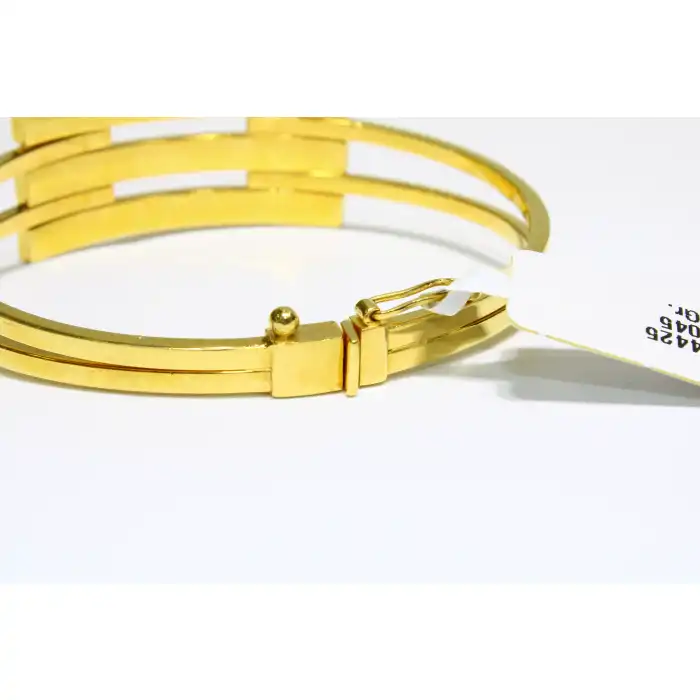 14 Ayar Altın 3 Sıralı Kaburga Kelepçe Bilezik 12.61 GR