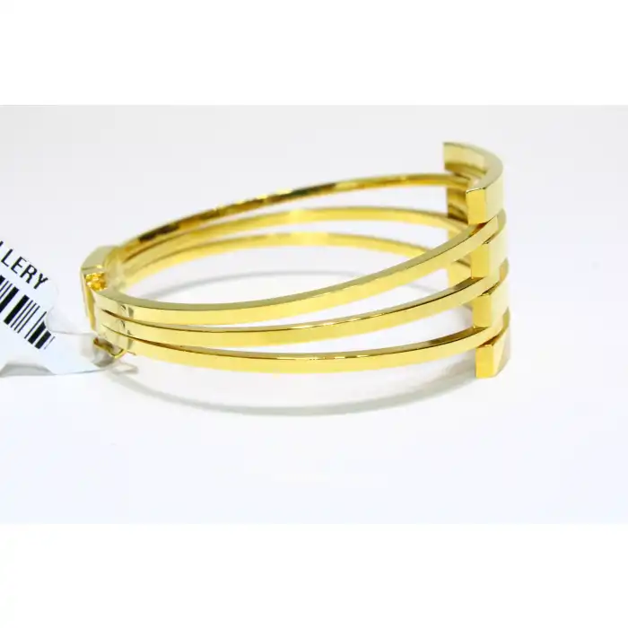 14 Ayar Altın 4 Sıralı Kaburga Kelepçe Bilezik 10.26 GR