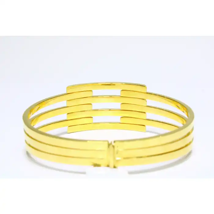 14 Ayar Altın 4 Sıralı Kaburga Kelepçe Bilezik 11.59 GR