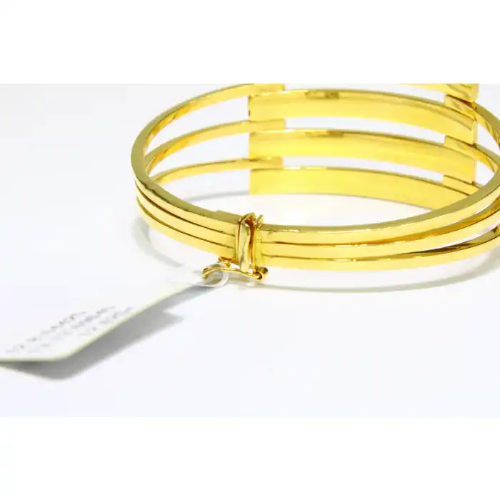 14 Ayar Altın 4 Sıralı Kaburga Kelepçe Bilezik 12.62 GR