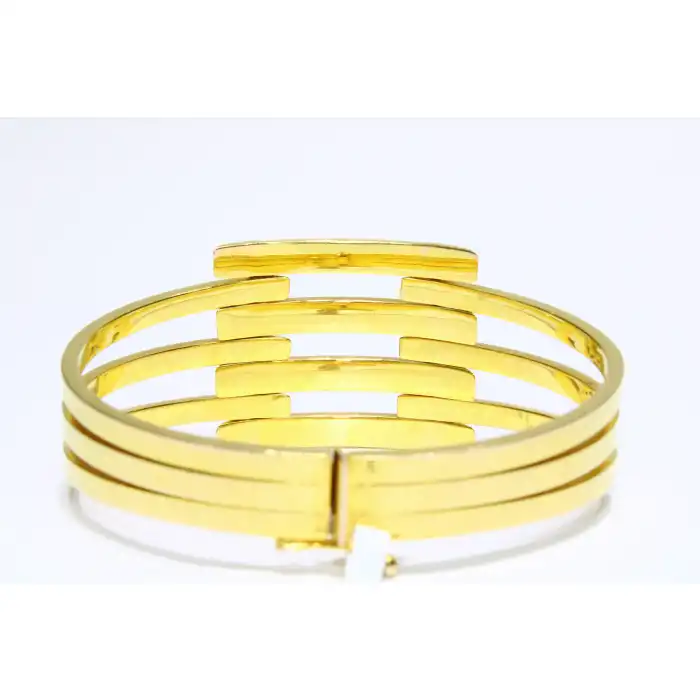 14 Ayar Altın 4 Sıralı Kaburga Kelepçe Bilezik 21.38 GR