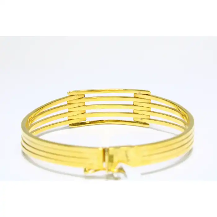 14 Ayar Altın 5 Sıralı Kaburga Kelepçe Bilezik 13.15 GR