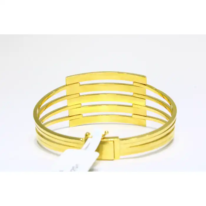 14 Ayar Altın 5 Sıralı Kaburga Kelepçe Bilezik 14.22 GR