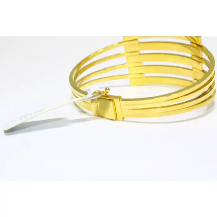 14 Ayar Altın 5 Sıralı Kaburga Kelepçe Bilezik 14.22 GR