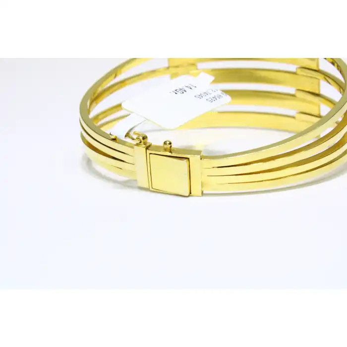 14 Ayar Altın 5 Sıralı Kaburga Kelepçe Bilezik 14.40 GR