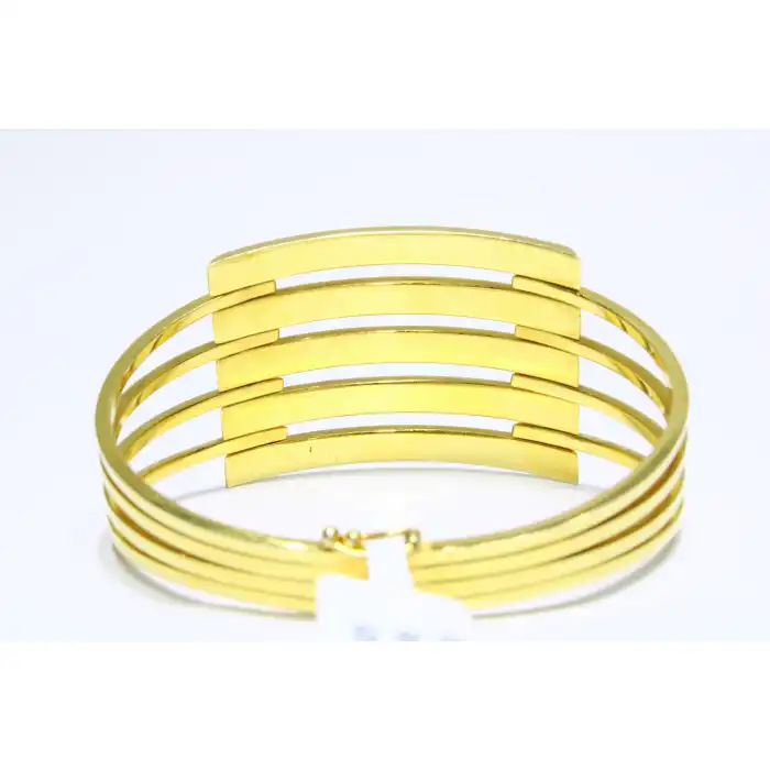 14 Ayar Altın 5 Sıralı Kaburga Kelepçe Bilezik 16.53 GR