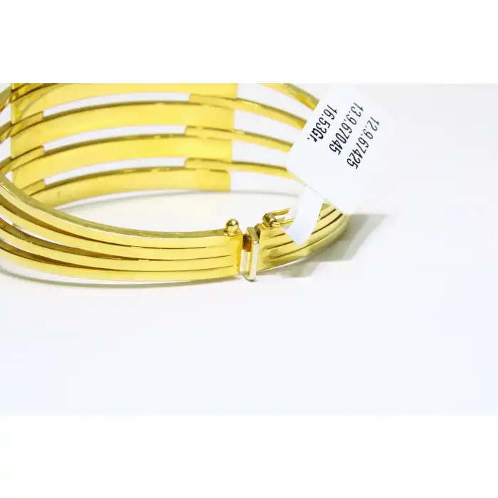 14 Ayar Altın 5 Sıralı Kaburga Kelepçe Bilezik 16.53 GR