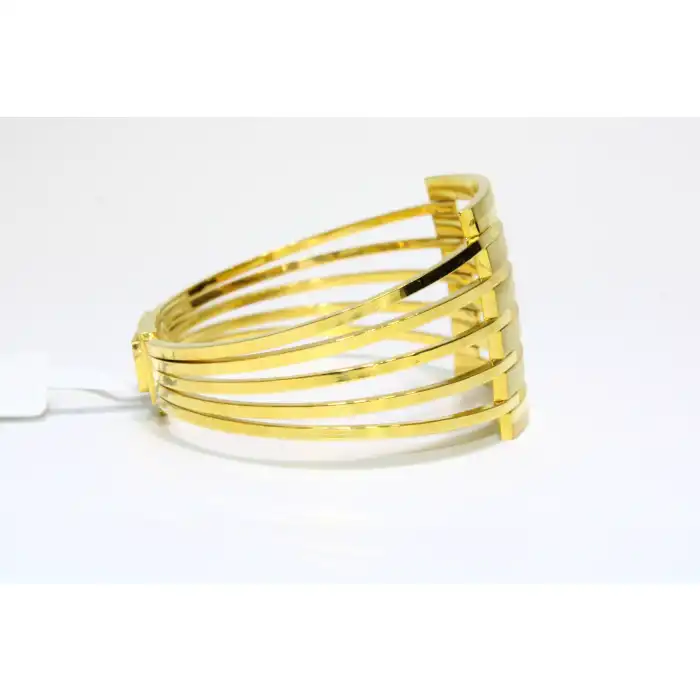 14 Ayar Altın 6 Sıralı Kaburga Kelepçe Bilezik 17.78 GR