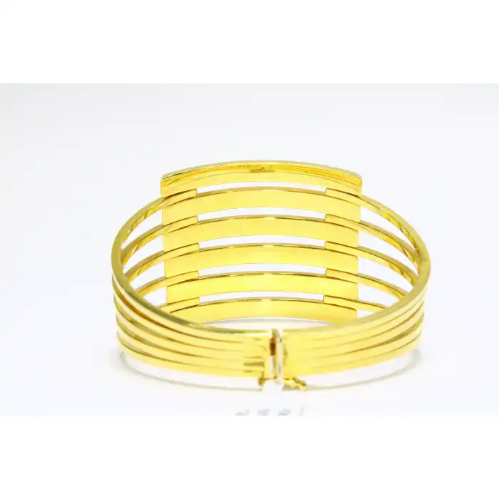 14 Ayar Altın 6 Sıralı Kaburga Kelepçe Bilezik 20.79 GR