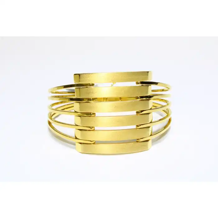 14 Ayar Altın 6 Sıralı Kaburga Kelepçe Bilezik 21.90 GR