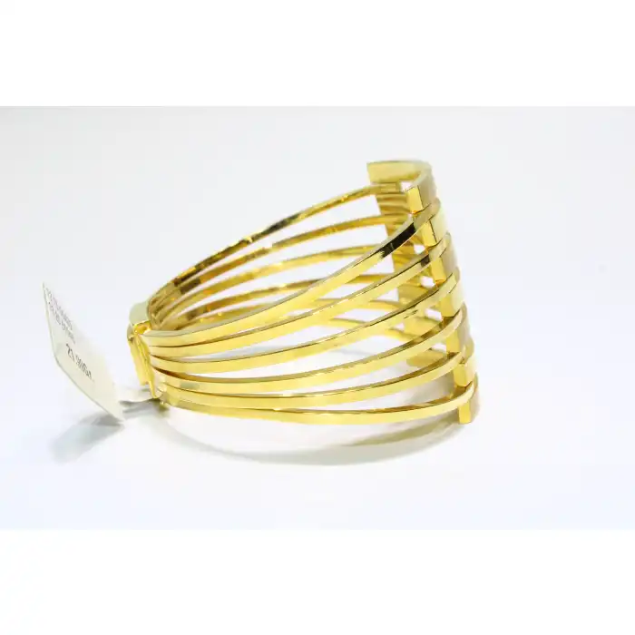 14 Ayar Altın 7 Sıralı Kaburga Kelepçe Bilezik 21.99 GR