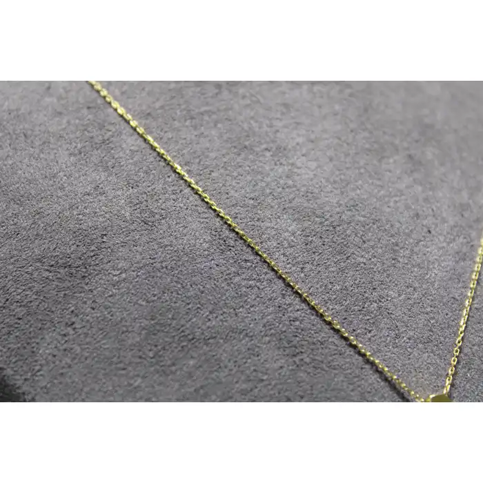 14 Ayar Altın A Harfi Kolye Zinciriyle Beraber