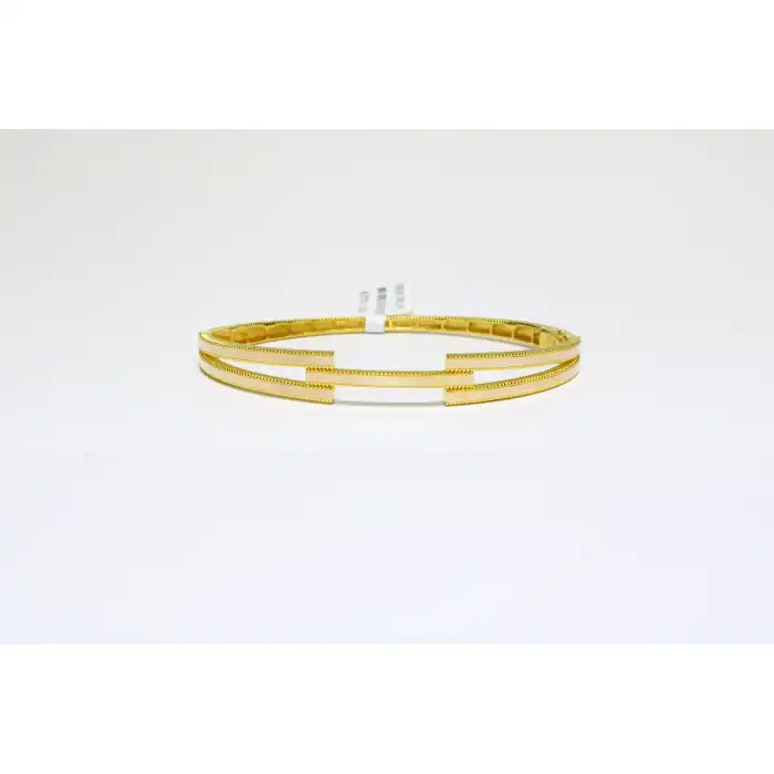 14 Ayar Altın Ajda Model Tek Sıralı Kaburga Kelepçe Bilezik 8.42 GR