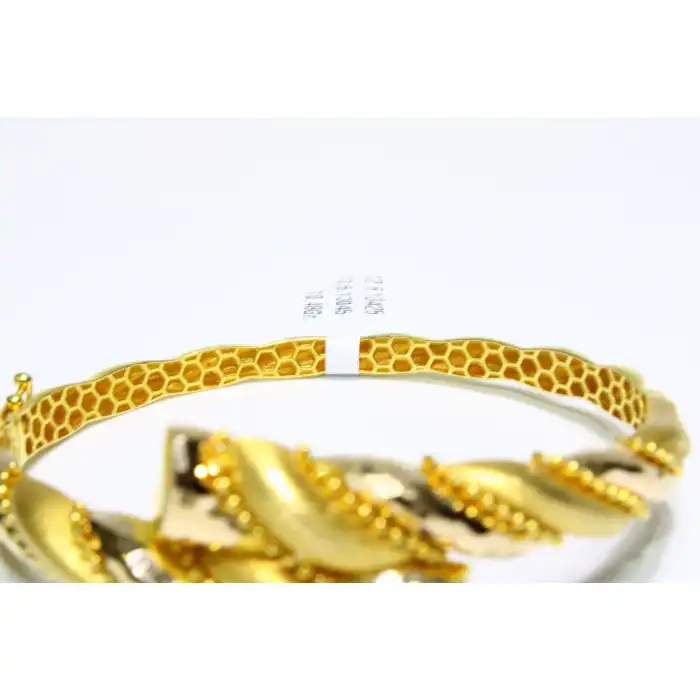 14 Ayar Altın Dorikalı Fantezi Kelepçe Bilezik 10.48 GR