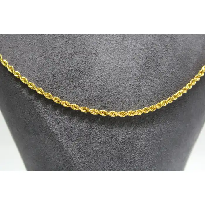 14 Ayar Altın Halat Modeli Zincir Kolye 4.04 GR 50 CM