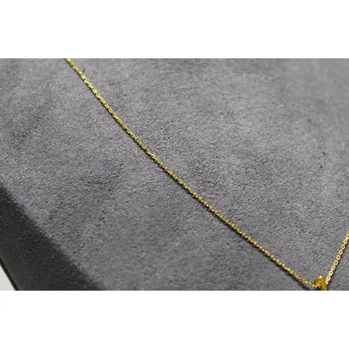 14 Ayar Altın İ Harfi Kolye Zinciriyle Beraber