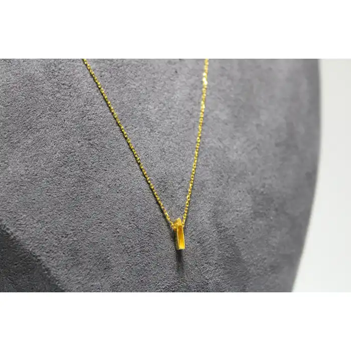 14 Ayar Altın İ Harfi Kolye Zinciriyle Beraber