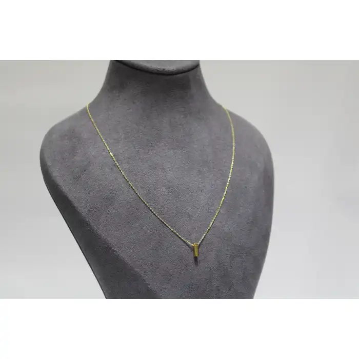 14 Ayar Altın I Harfi Kolye Zinciriyle Beraber