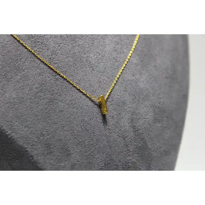 14 Ayar Altın İ Harfi Kolye Zinciriyle Beraber