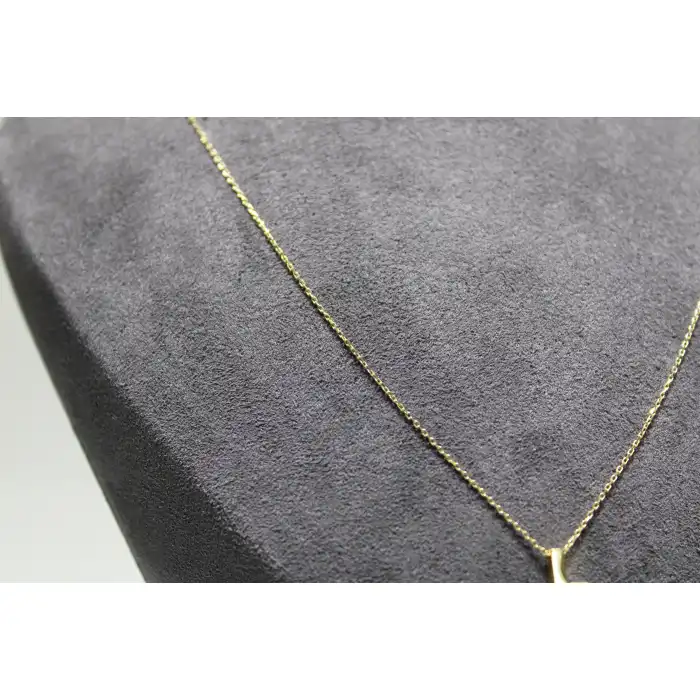 14 Ayar Altın L Harfi Kolye Zinciriyle Beraber