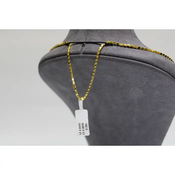 14 Ayar Altın Modern Pullu Zincir Modeli Kolye