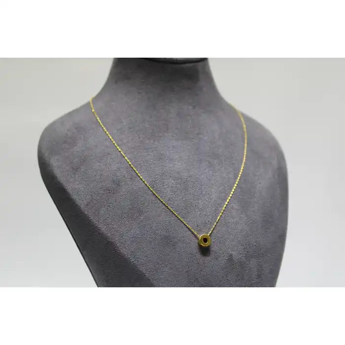 14 Ayar Altın O Harfi Kolye Zinciriyle Beraber