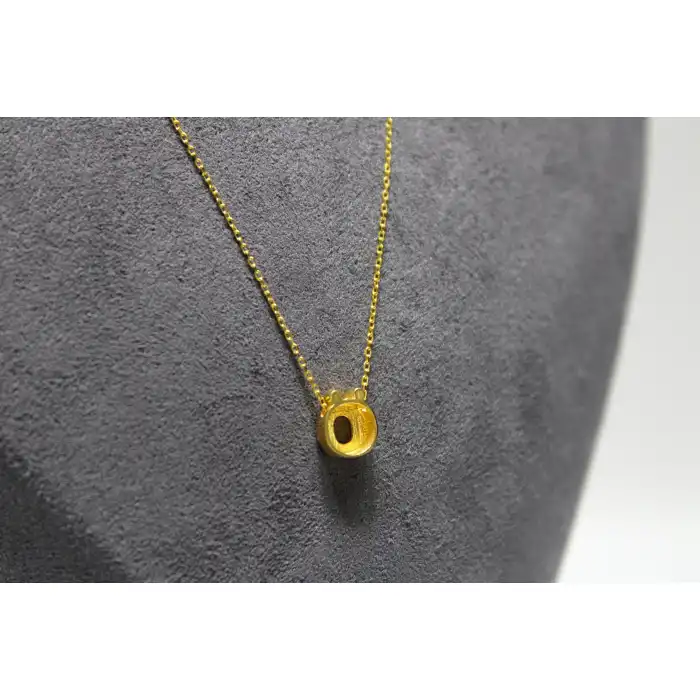 14 Ayar Altın Ö Harfi Kolye Zinciriyle Beraber