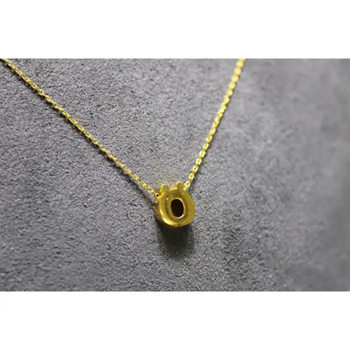 14 Ayar Altın Ö Harfi Kolye Zinciriyle Beraber