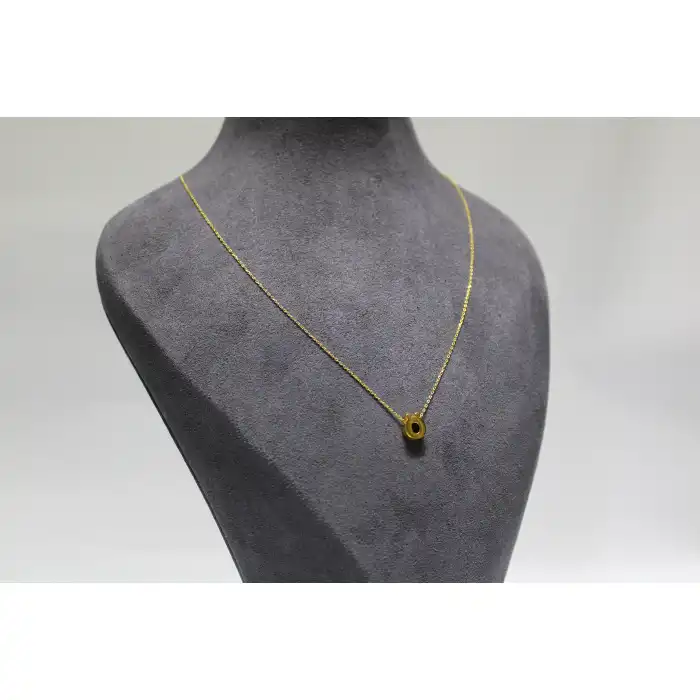 14 Ayar Altın Ö Harfi Kolye Zinciriyle Beraber