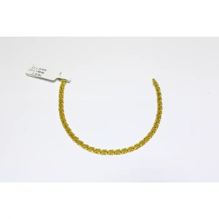 14 Ayar Altın Pullu Künye Bileklik