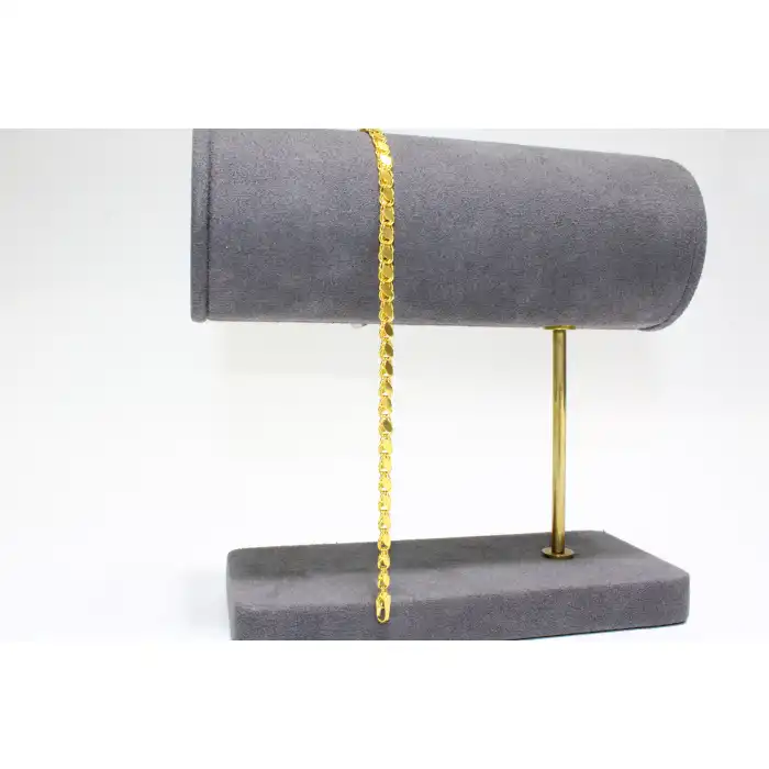 14 Ayar Altın Pullu Zincir Model Bileklik Künye