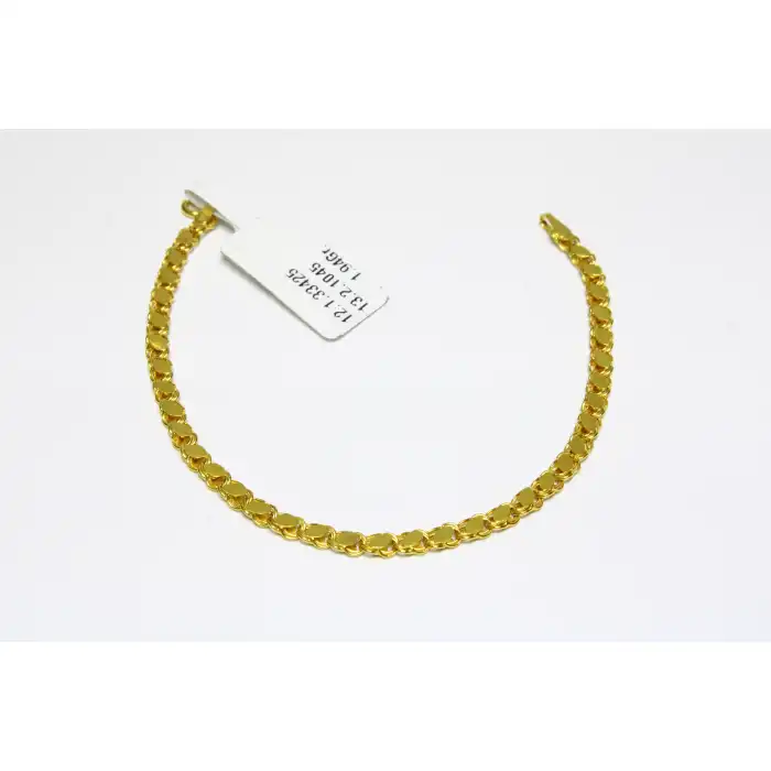 14 Ayar Altın Pullu Zincir Model Bileklik Künye